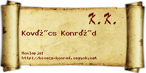 Kovács Konrád névjegykártya