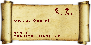 Kovács Konrád névjegykártya